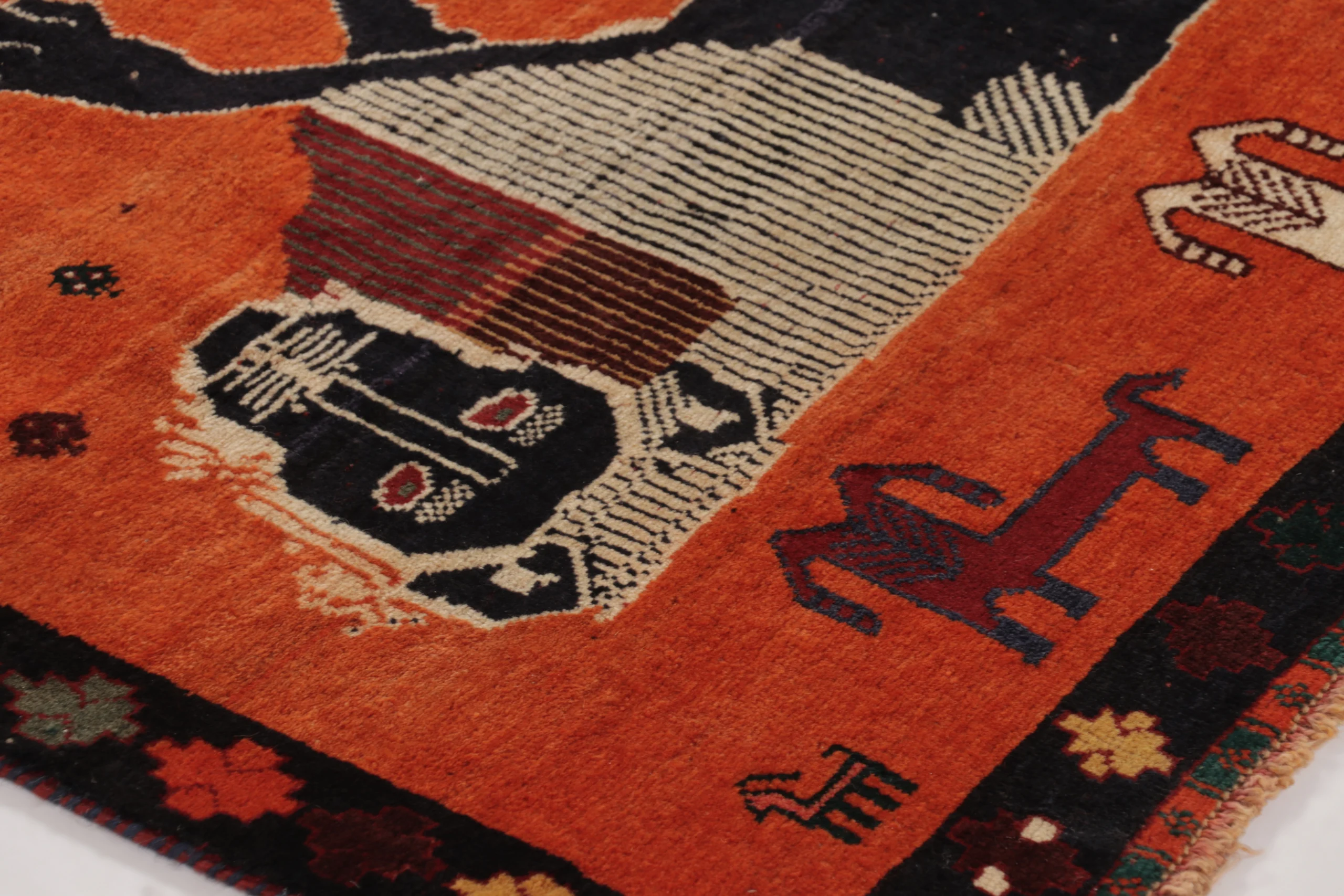 Vintage Persian Gabbeh Pictorial Rug