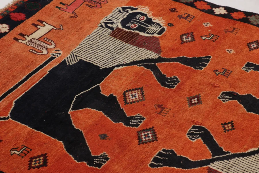 Vintage Persian Gabbeh Pictorial Rug