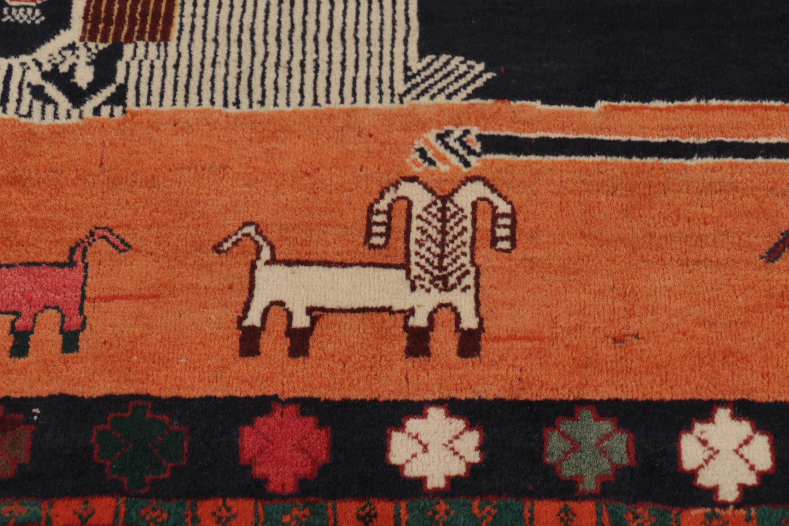 Vintage Persian Gabbeh Pictorial Rug