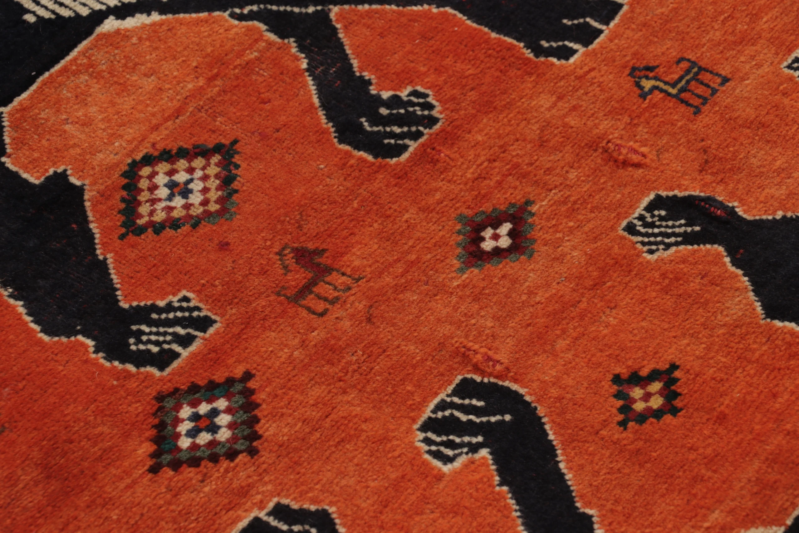 Vintage Persian Gabbeh Pictorial Rug