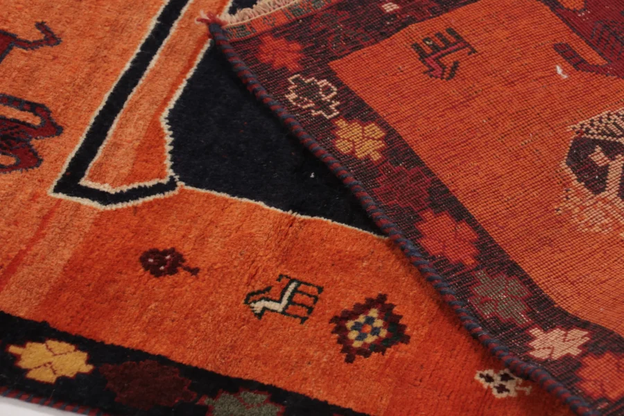 Vintage Persian Gabbeh Pictorial Rug