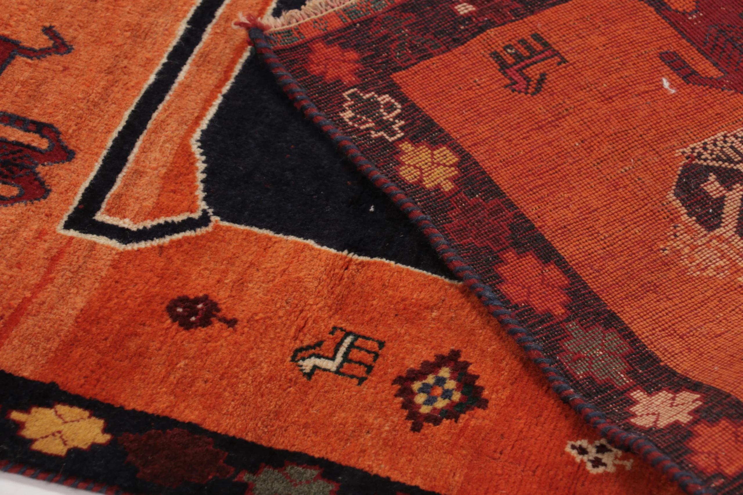 Vintage Persian Gabbeh Pictorial Rug