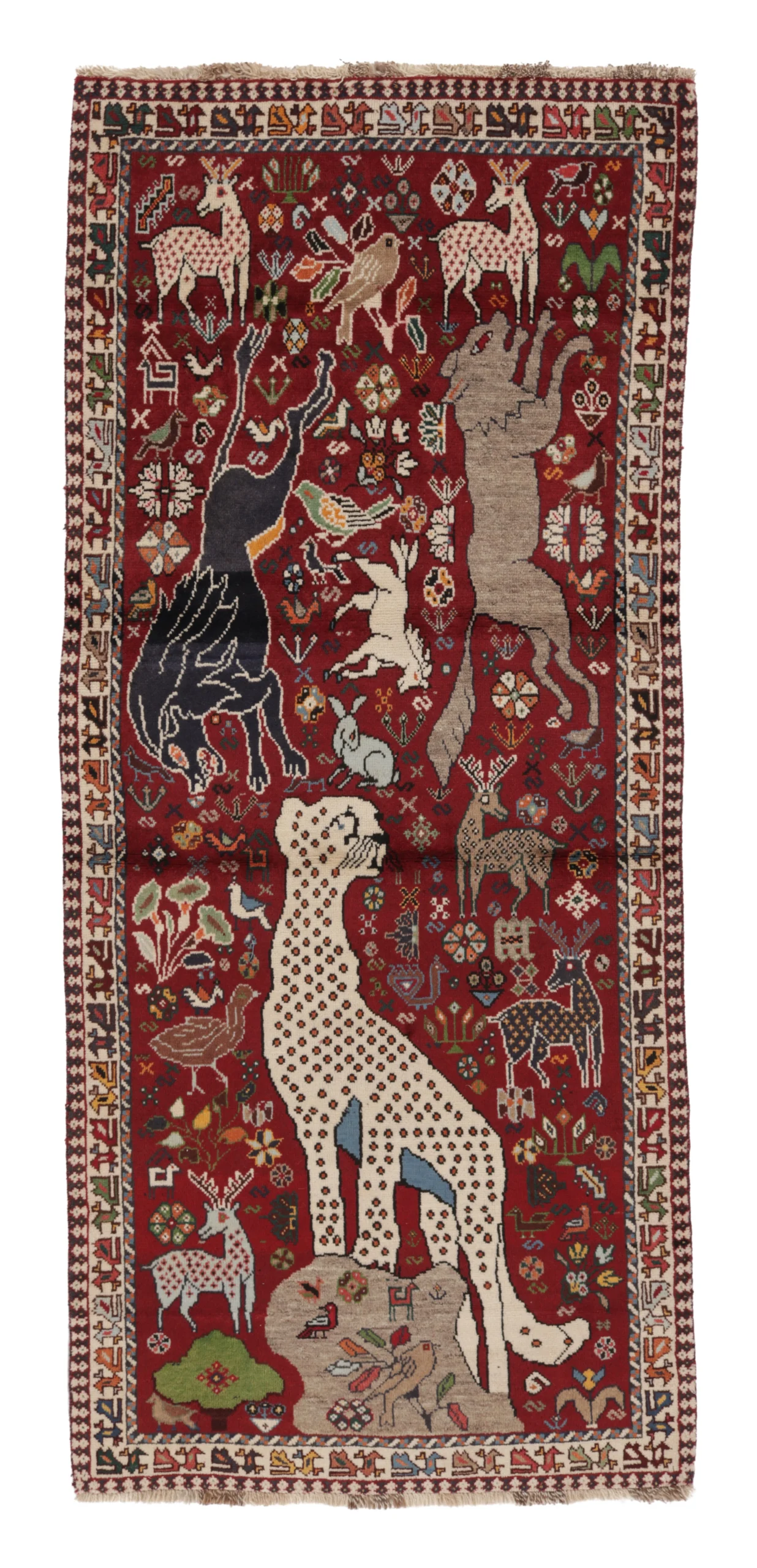 Vintage Persian Gabbeh Pictorial Runner