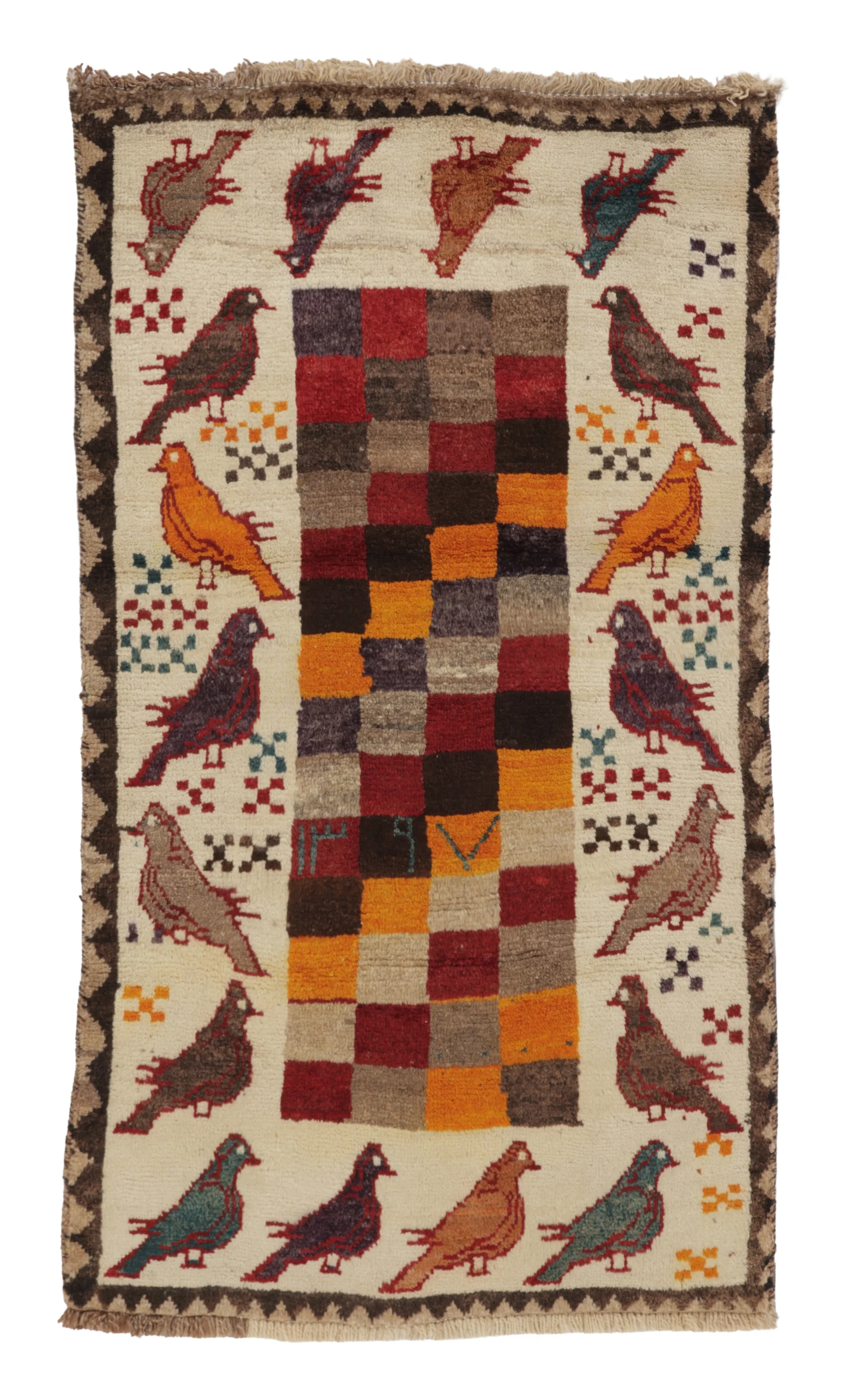 Vintage Persian Gabbeh Pictorial Rug