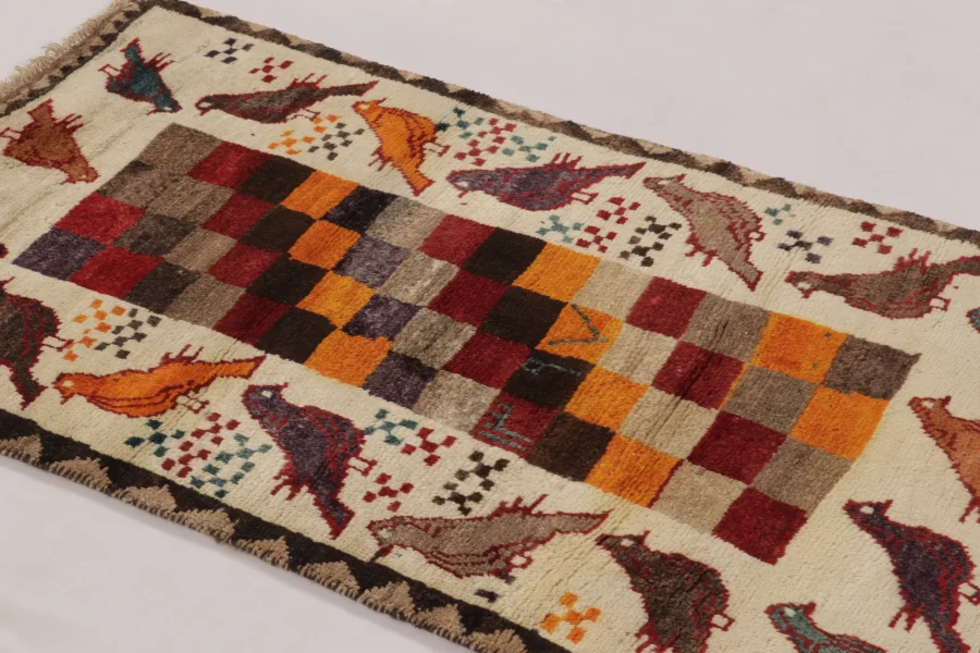 Vintage Persian Gabbeh Pictorial Rug