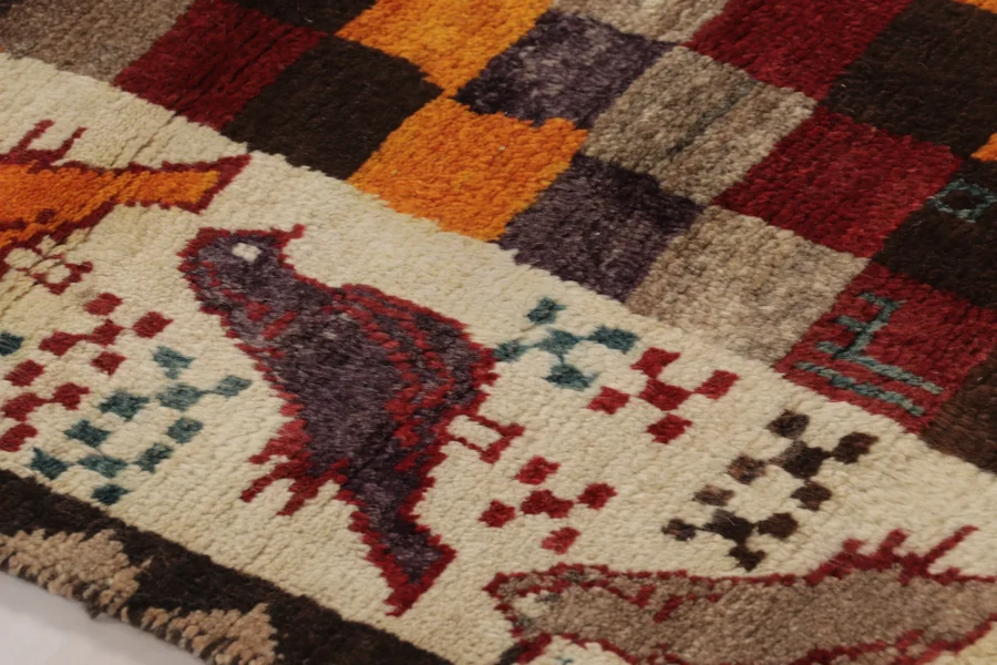 Vintage Persian Gabbeh Pictorial Rug
