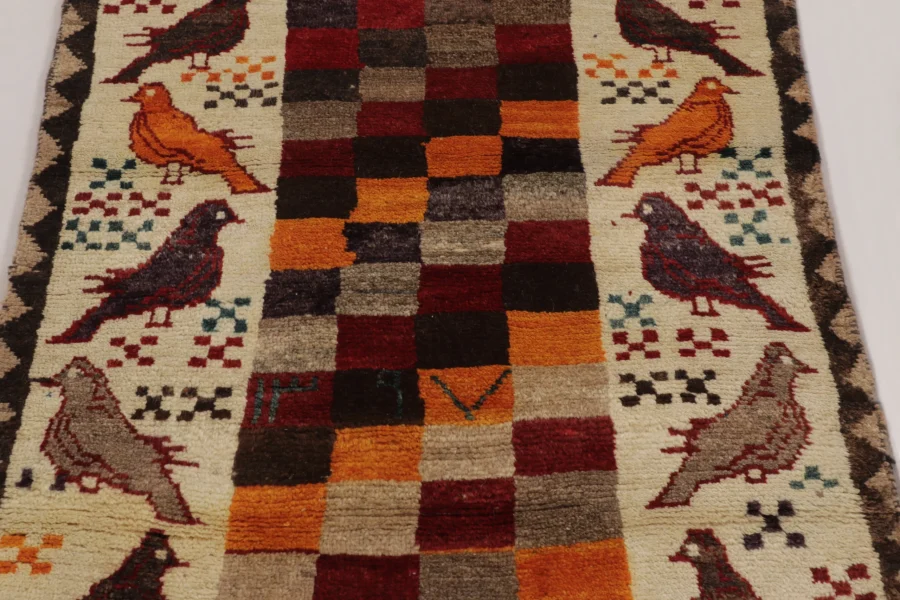Vintage Persian Gabbeh Pictorial Rug