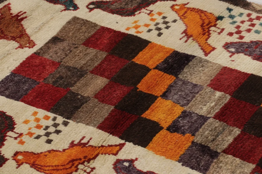 Vintage Persian Gabbeh Pictorial Rug