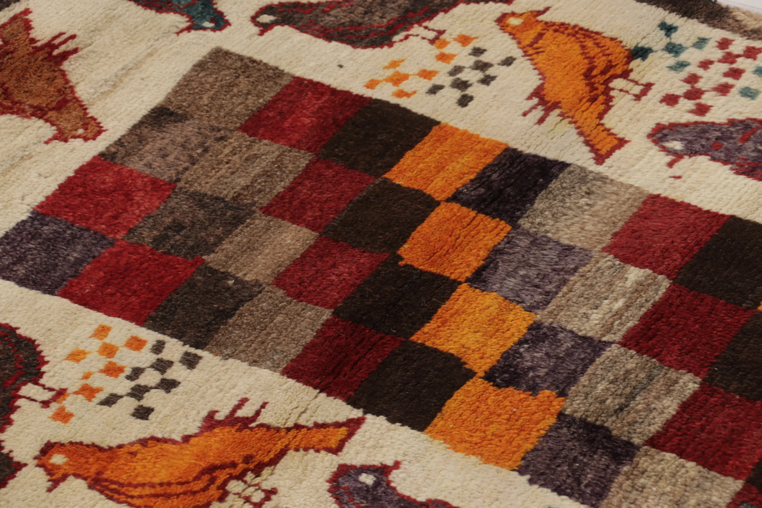Vintage Persian Gabbeh Pictorial Rug