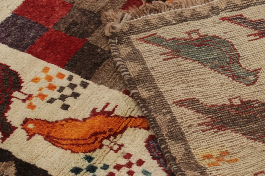 Vintage Persian Gabbeh Pictorial Rug