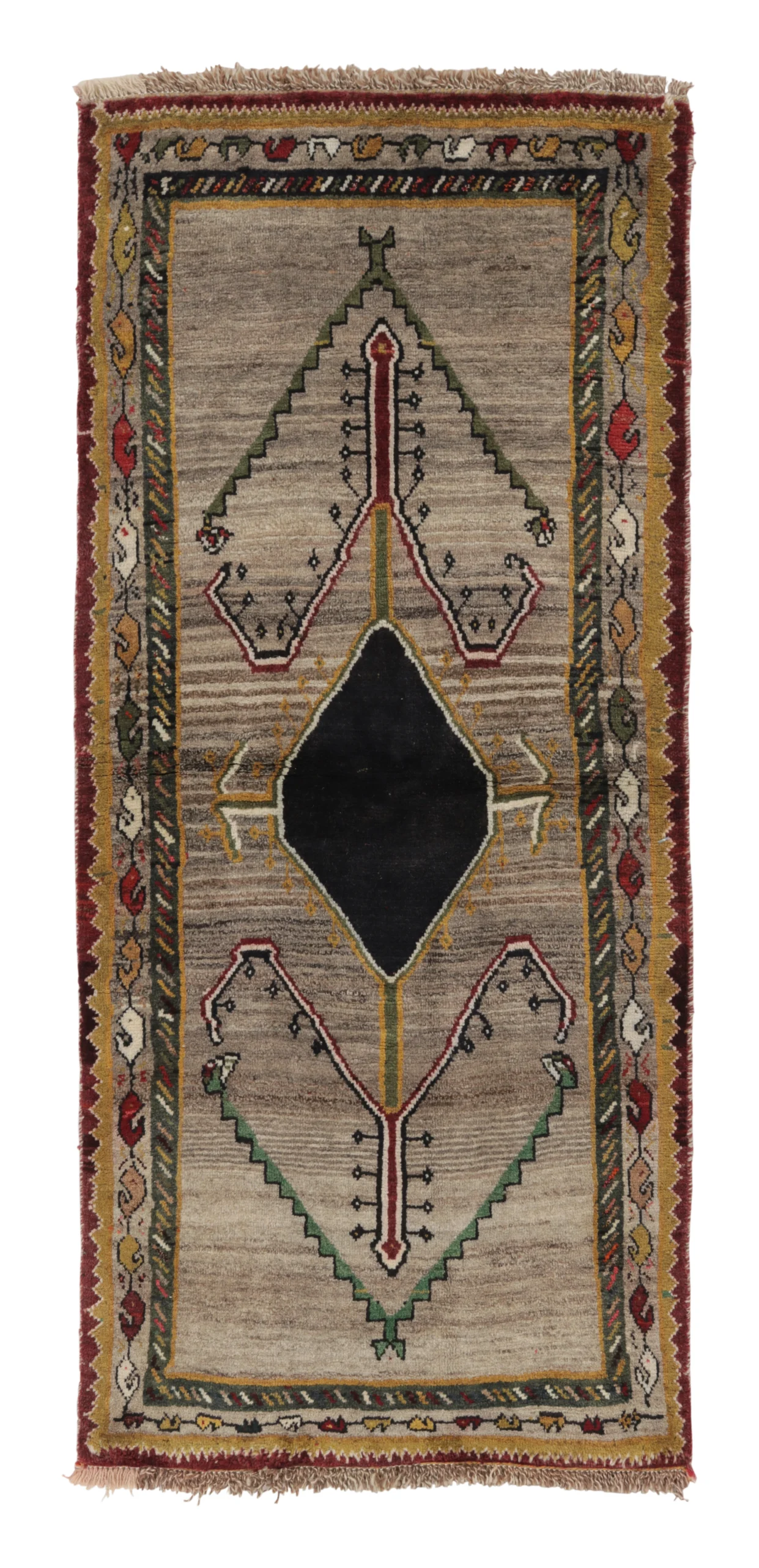 Vintage Persian Gabbeh Runner Rug