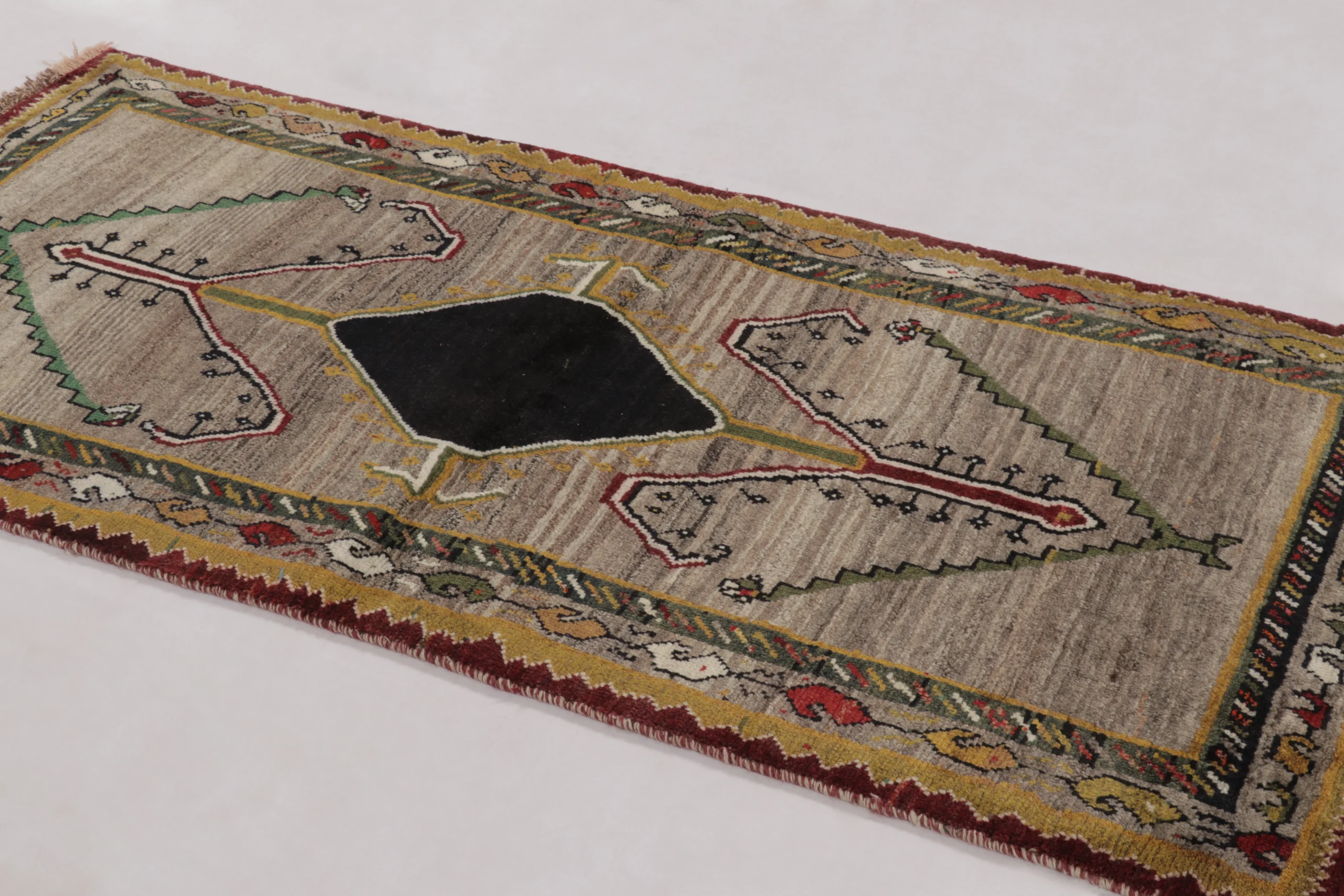 Vintage Persian Gabbeh Runner Rug