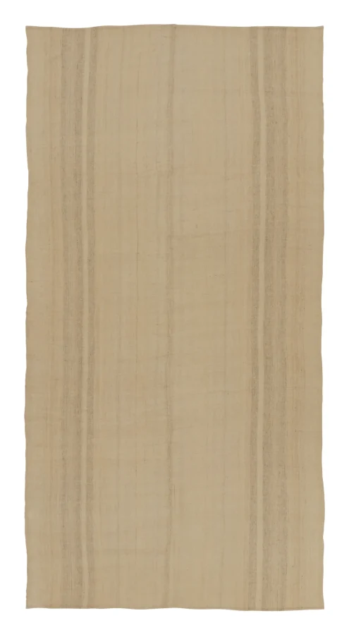 Rug & Kilim’s Modern Rez Flatweave Runner Kilim in Beige Textural Stripes