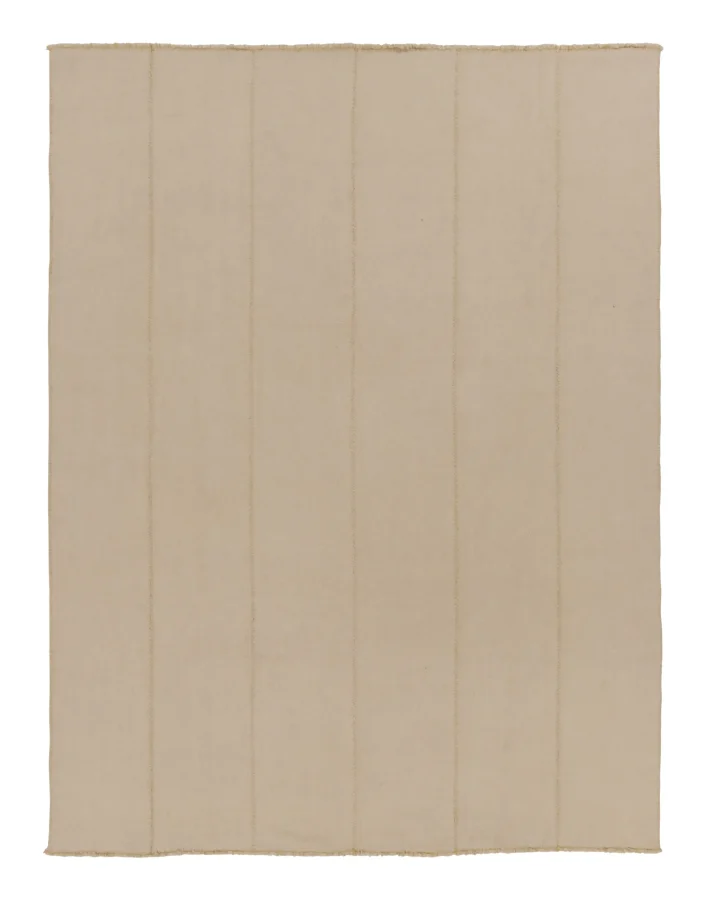 Rug & Kilim’s Contemporary Kilim in Beige and Cream Textural Stripes