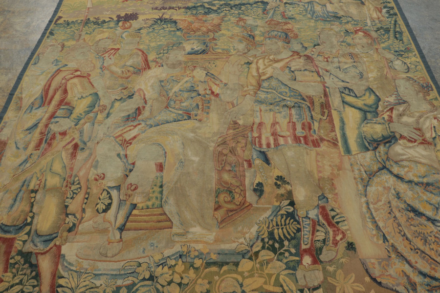 Hover image of Antique 17th Century European Flemish Tapestry with Narrative Pictorial - Rug & Kilim