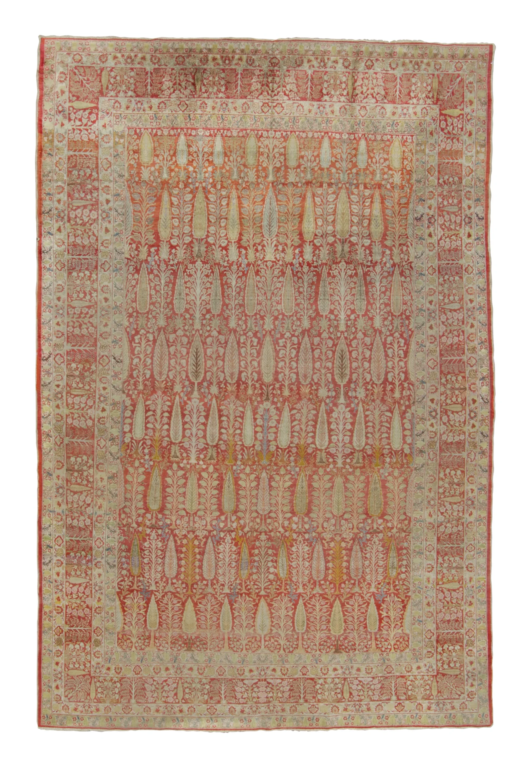 Antique Tabriz Floral Rug