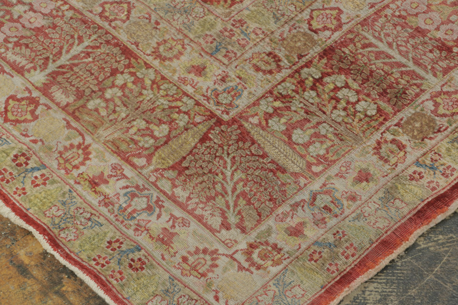 Antique Tabriz Floral Rug