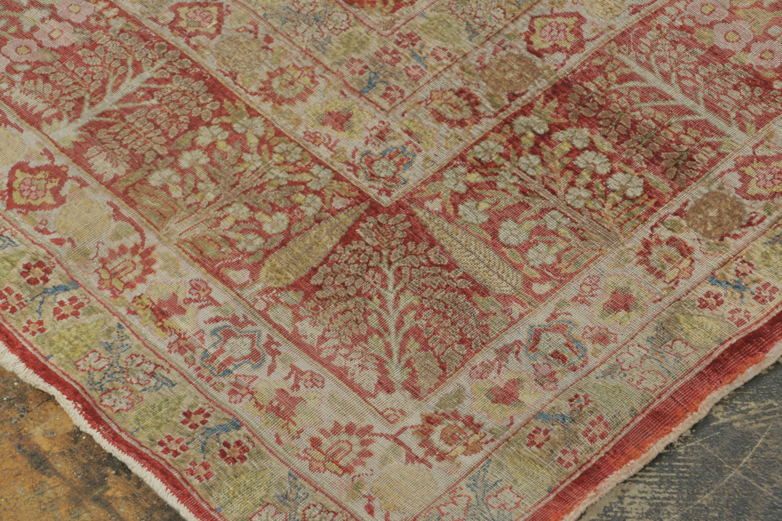 Antique Tabriz Floral Rug