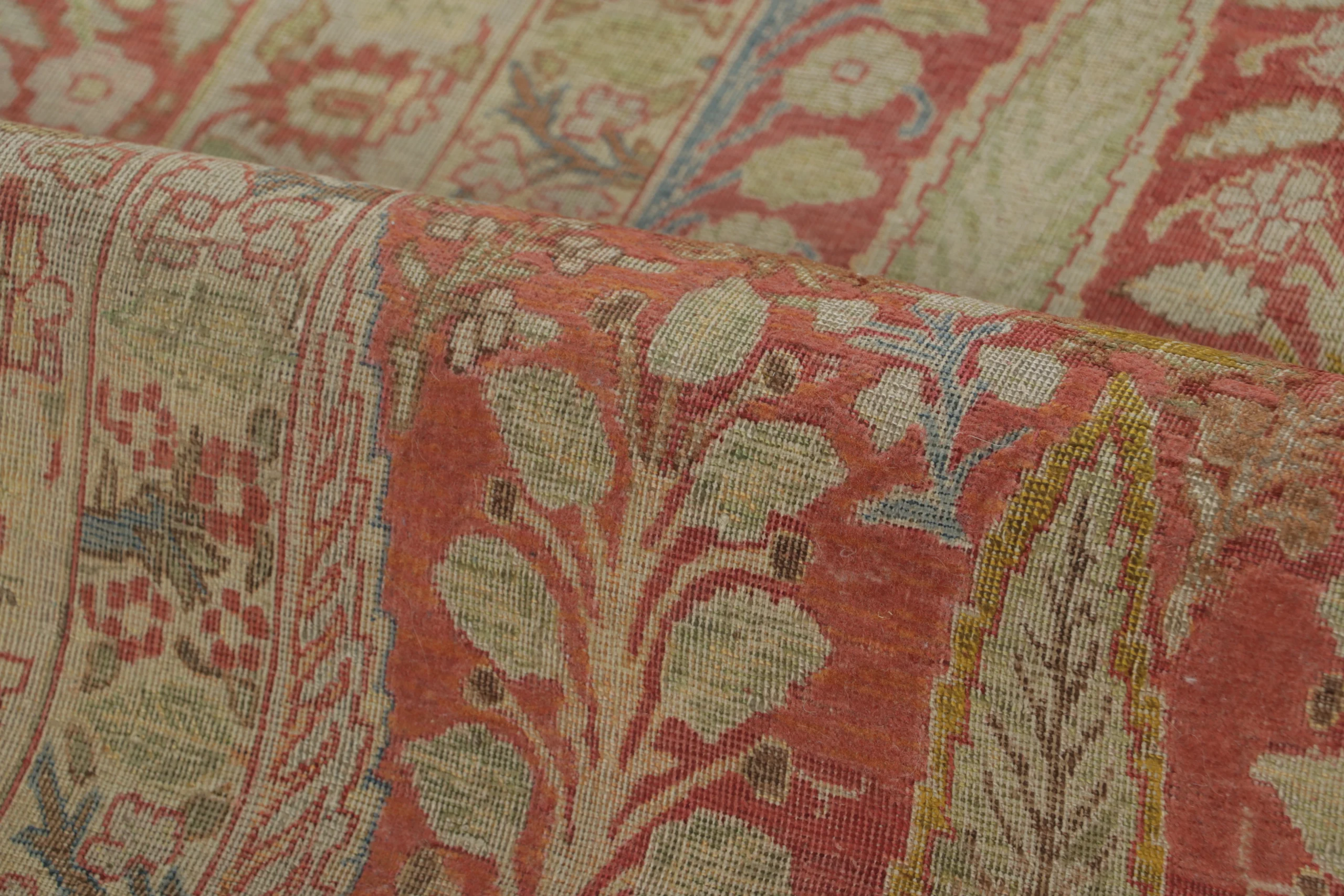 Antique Tabriz Floral Rug