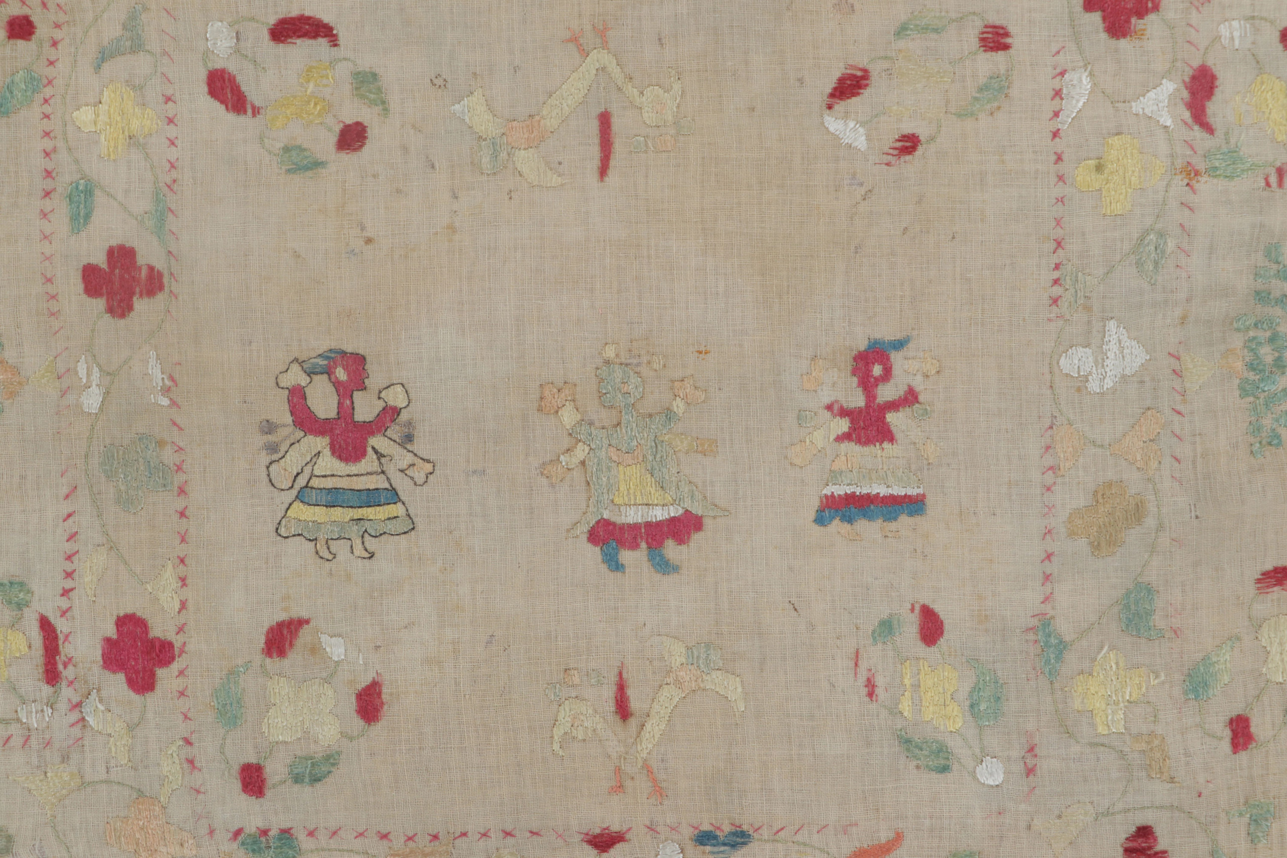 Antique Greek Embroidery Square Rug
