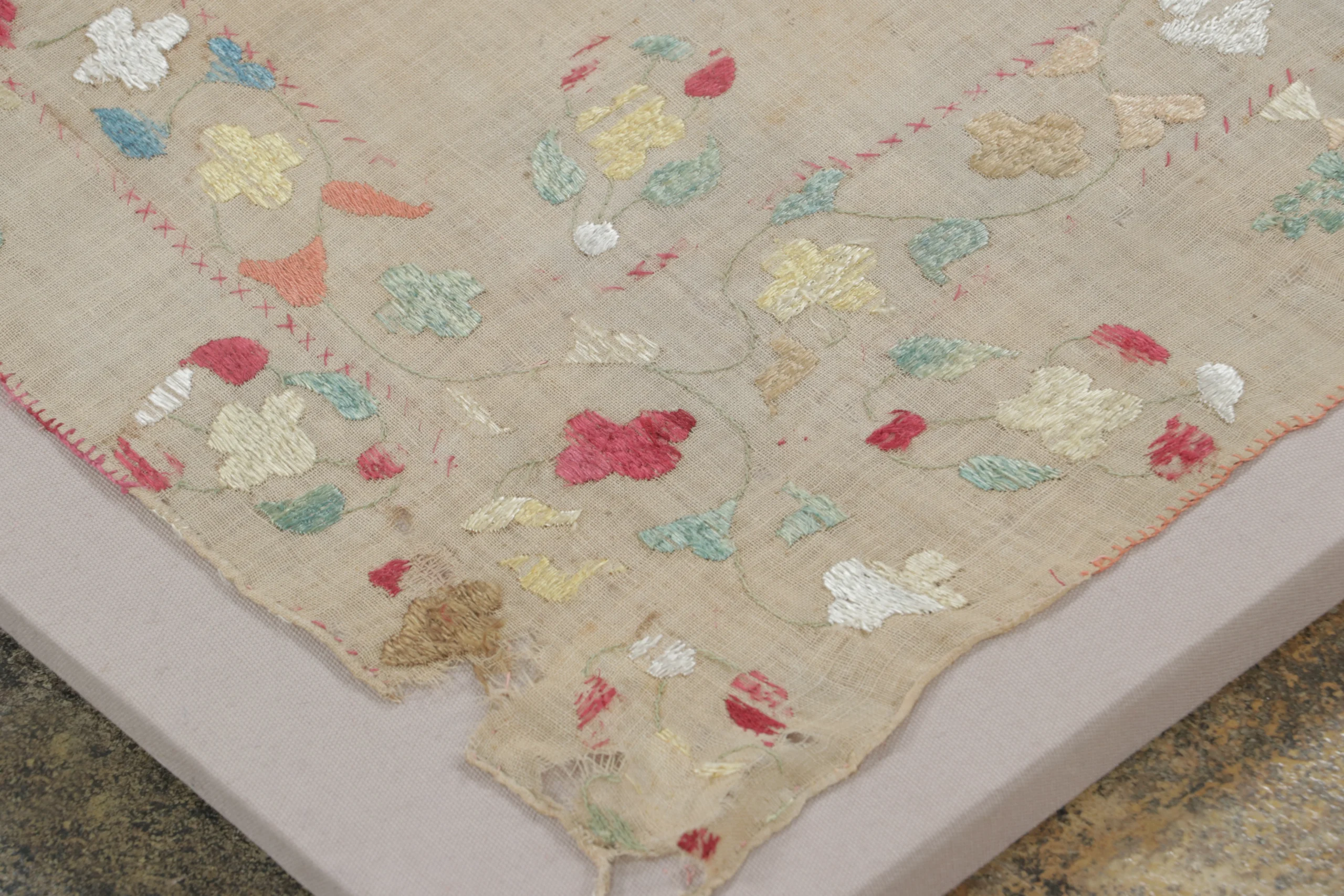 Antique Greek Embroidery Square Rug