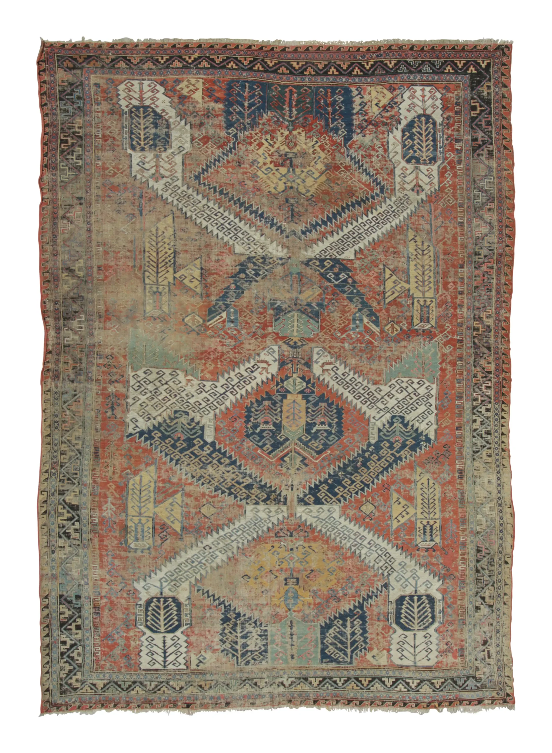Antique Soumak Dragon Rug