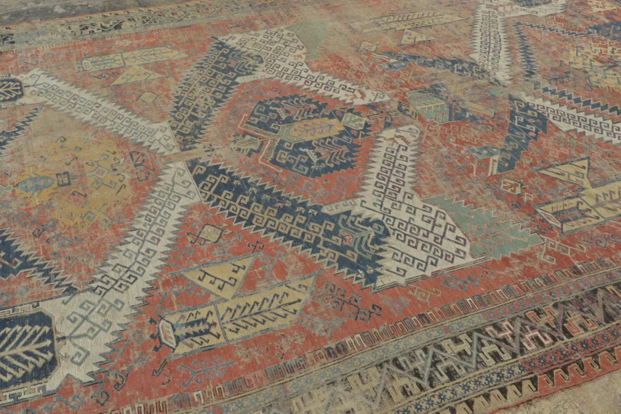 Antique Soumak Dragon Rug