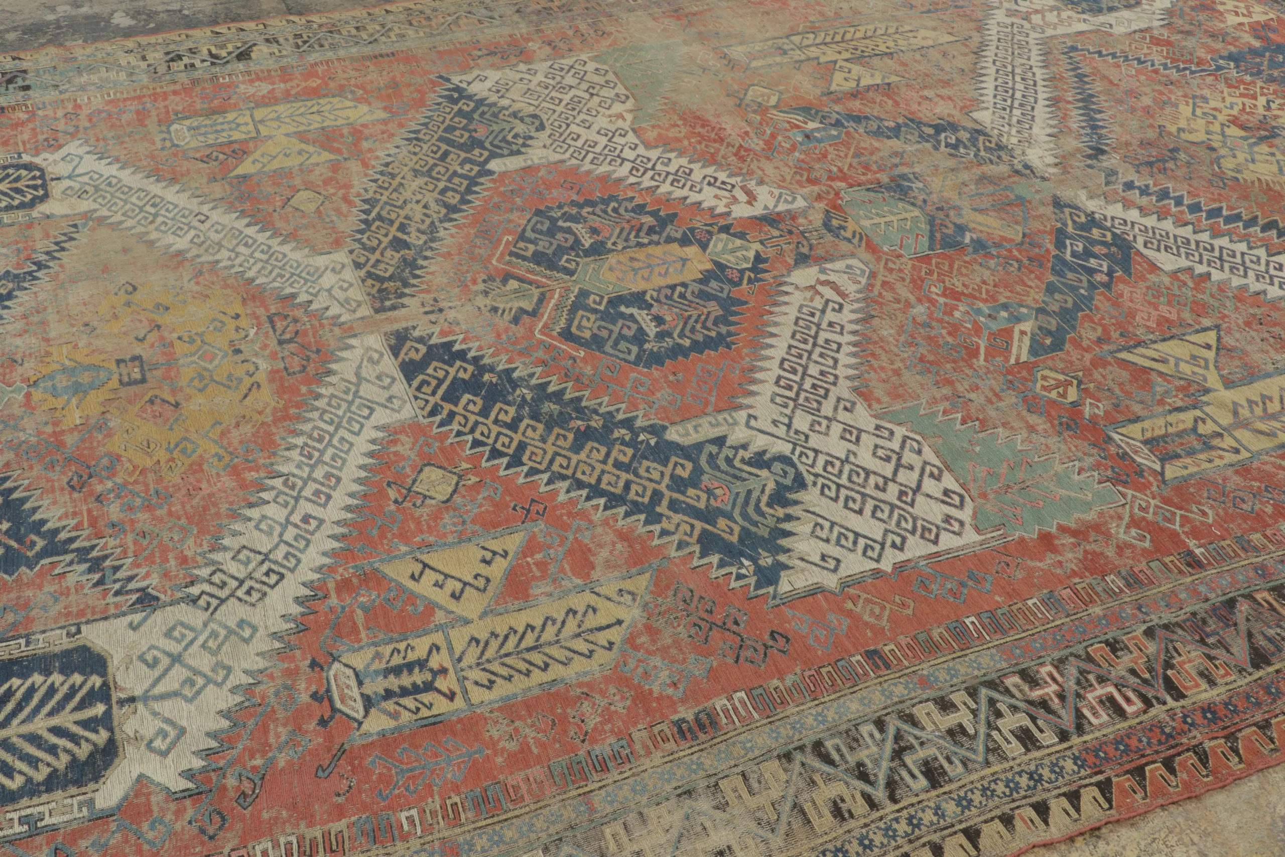 Antique Soumak Dragon Rug