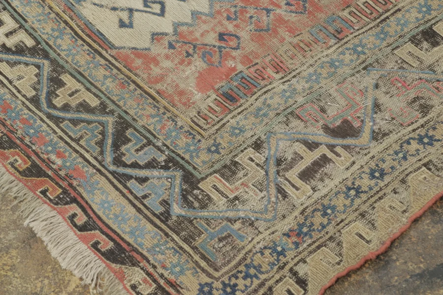 Antique Soumak Dragon Rug