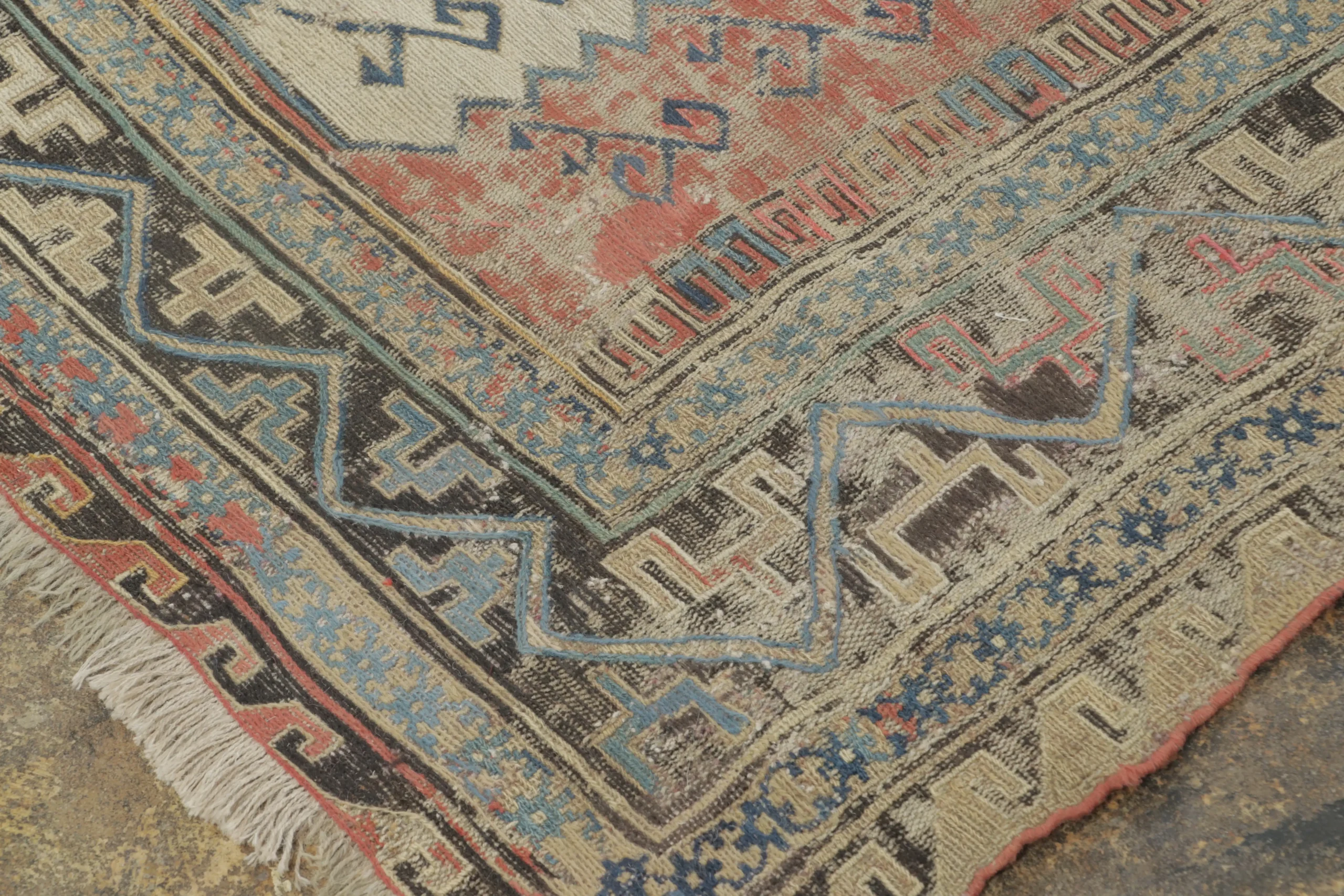 Antique Soumak Dragon Rug