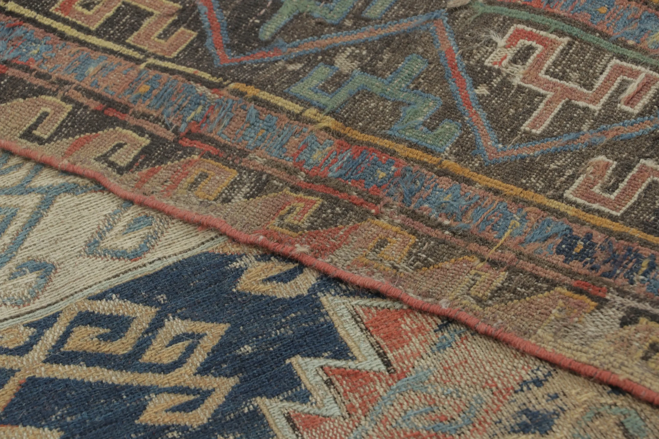 Antique Soumak Dragon Rug