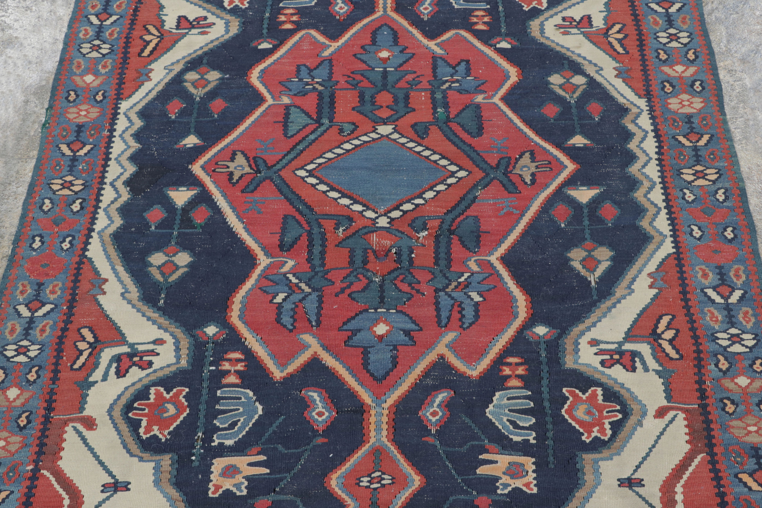 Antique Bidjar Medallion Kilim