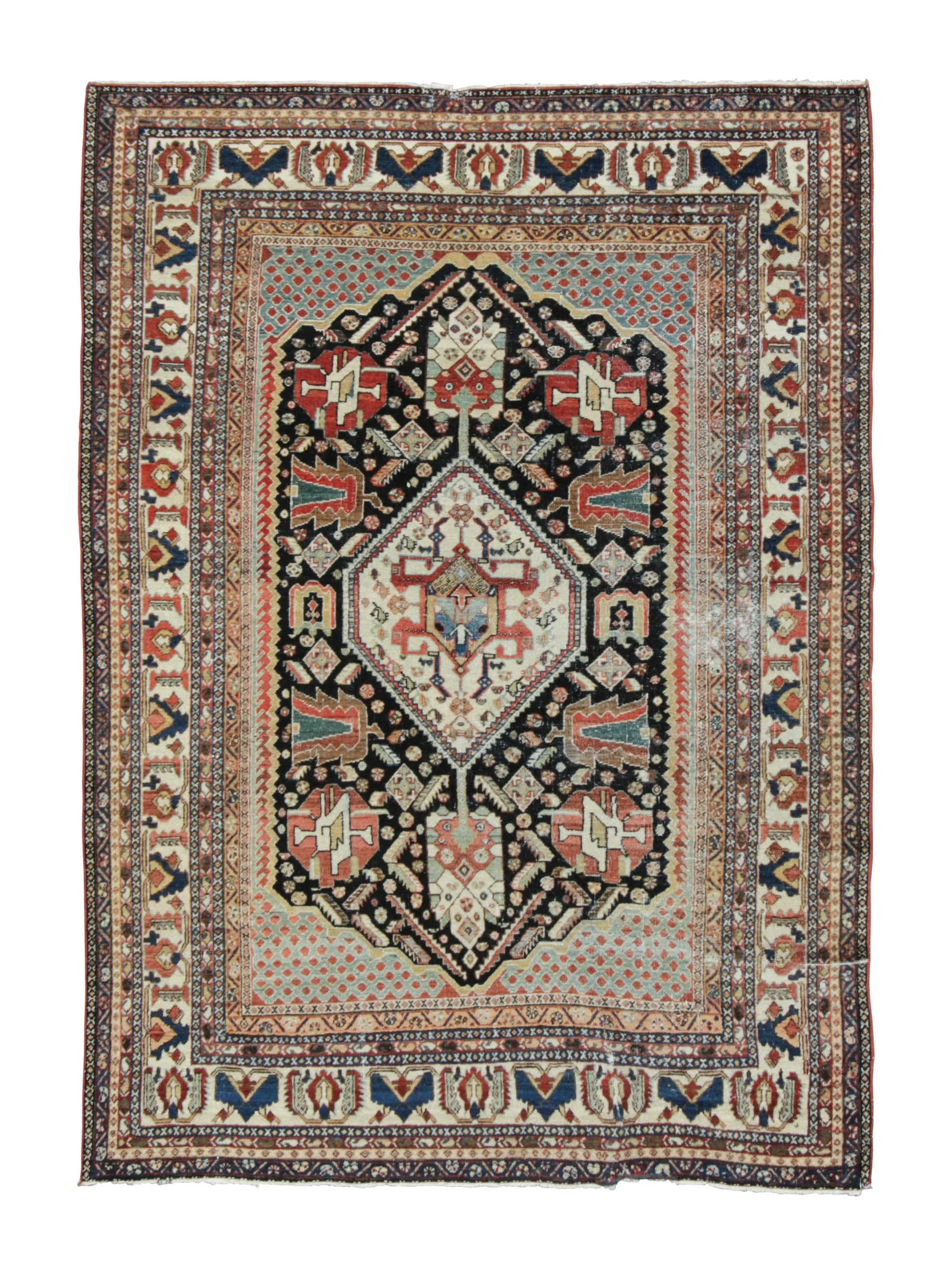 Antique Qashqai Tribal Rug