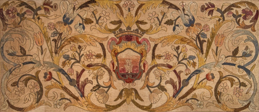 Antique English Crewelwork Runner