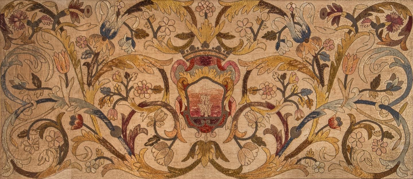Antique English Crewelwork Runner