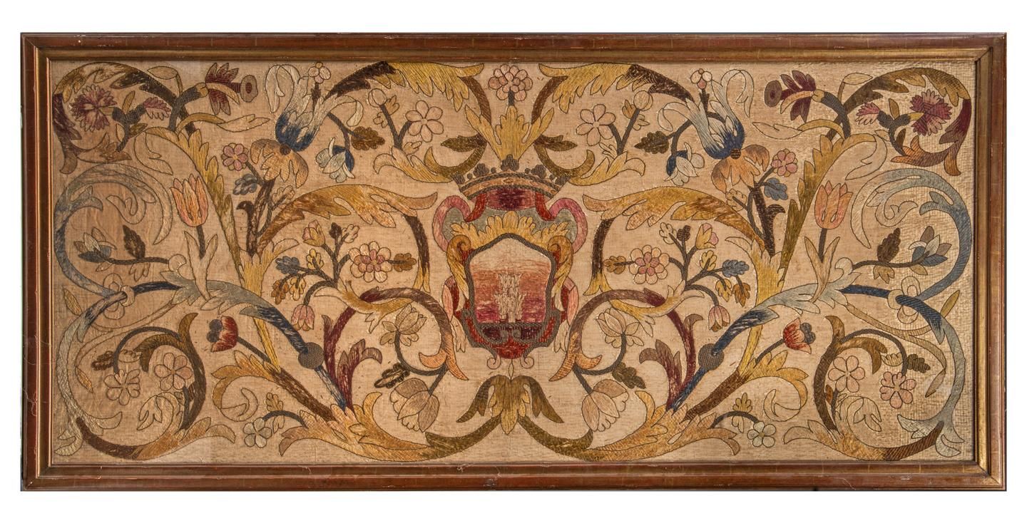 Antique English Crewelwork Runner