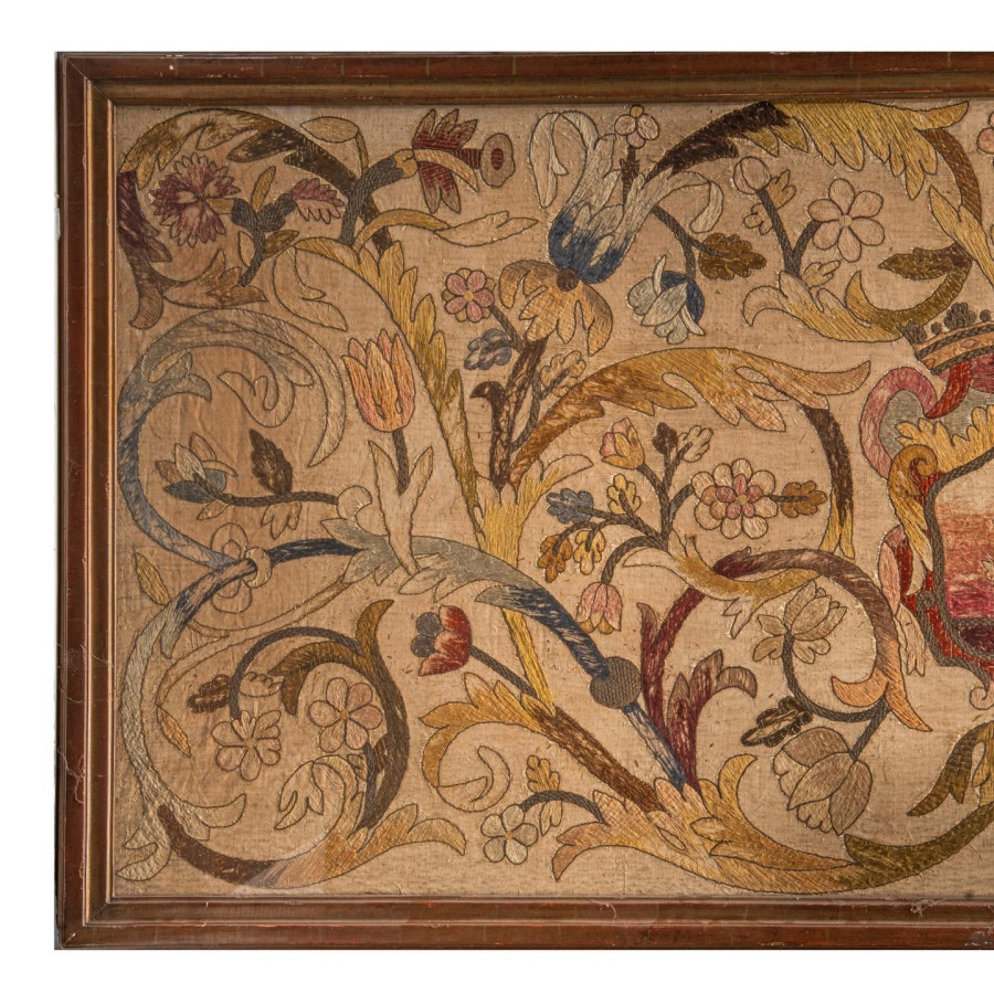 Antique English Crewelwork Runner