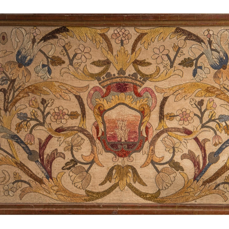 Antique English Crewelwork Runner