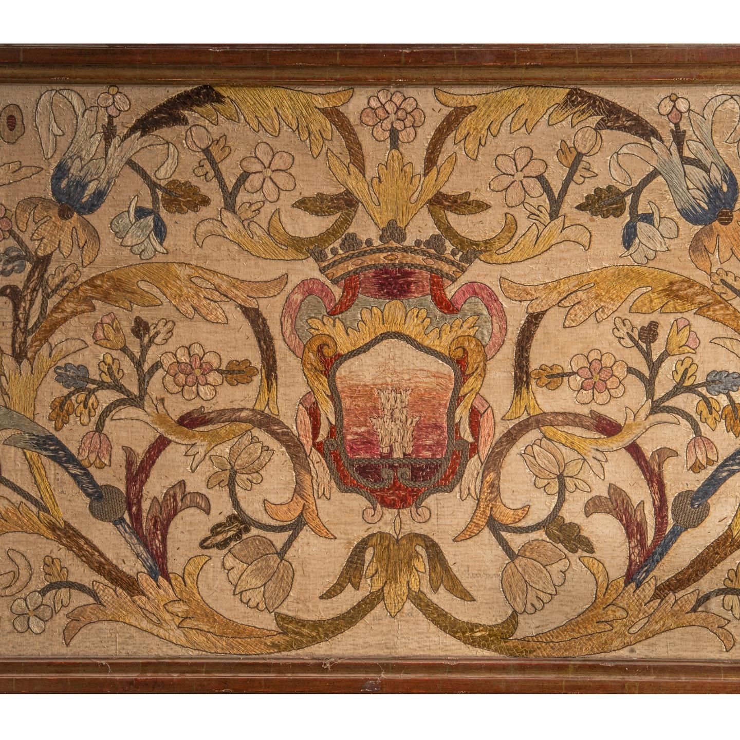 Antique English Crewelwork Runner