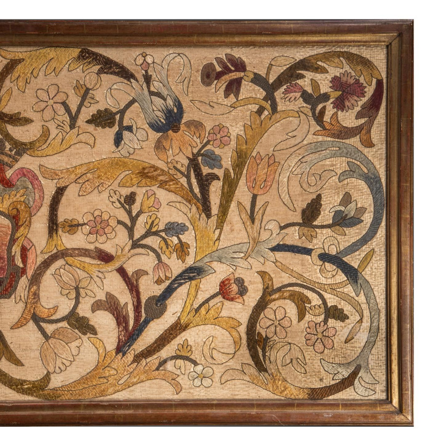Antique English Crewelwork Runner