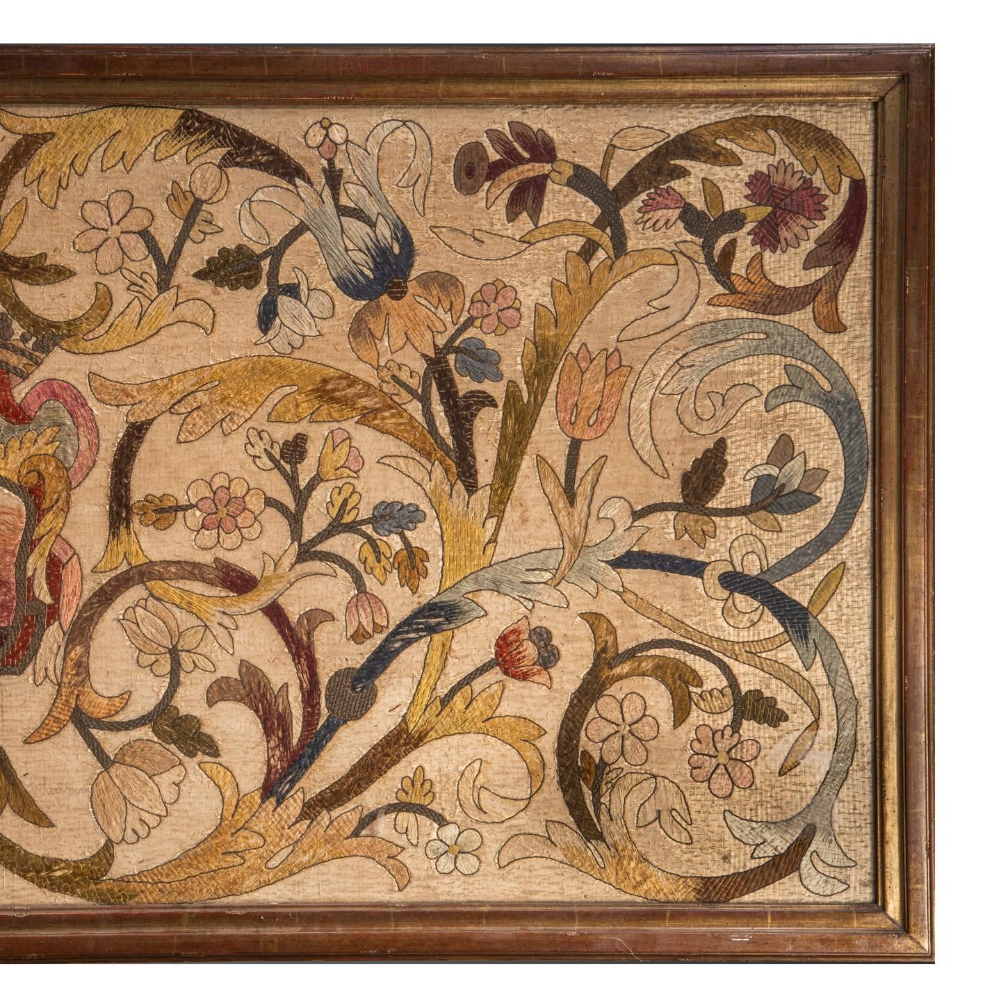 Antique English Crewelwork Runner