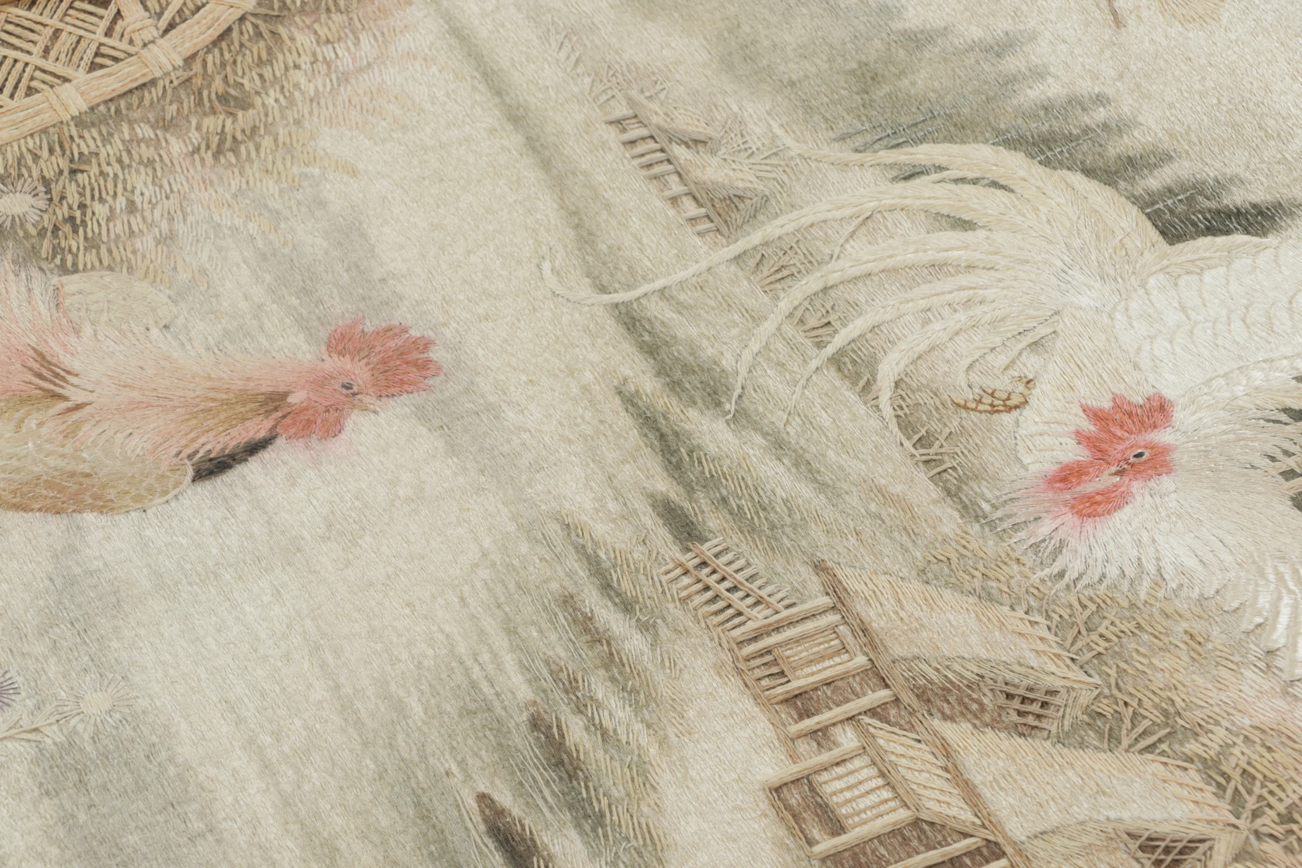 Antique Japanese Pictorial Tapestry Runner