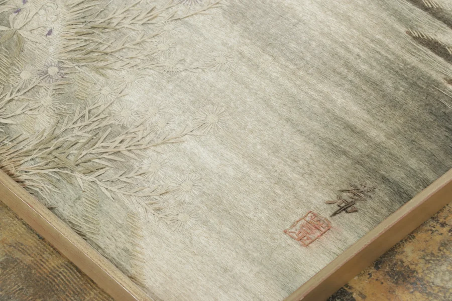 Antique Japanese Pictorial Tapestry Runner