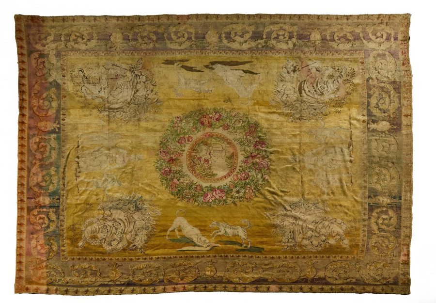 Antique Bessarabian Oversized Rug with Floral Medallion Design - Rug & Kilim