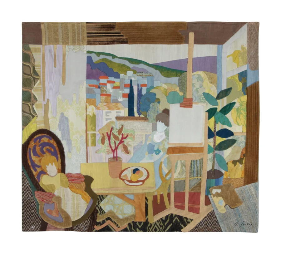 Vintage French Tapestry with Colorful Still Life Pictorial Design - Rug & Kilim