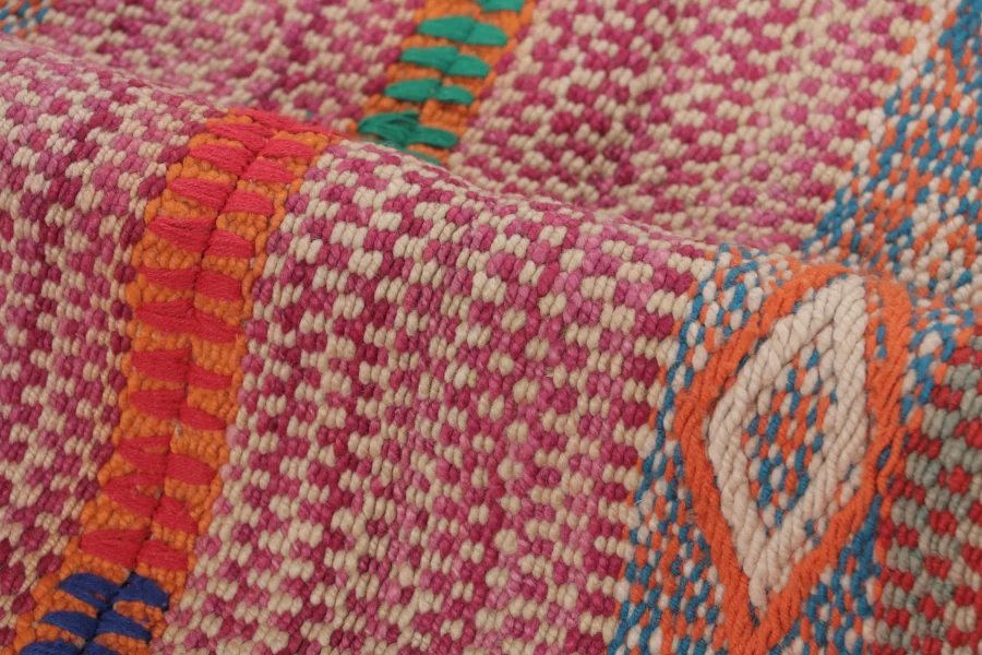 Vintage Peruvian Frazada Geometric Kilim