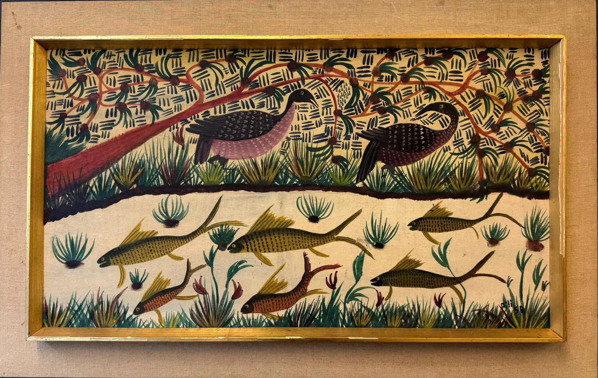 Vintage French Pictorial Tapestry