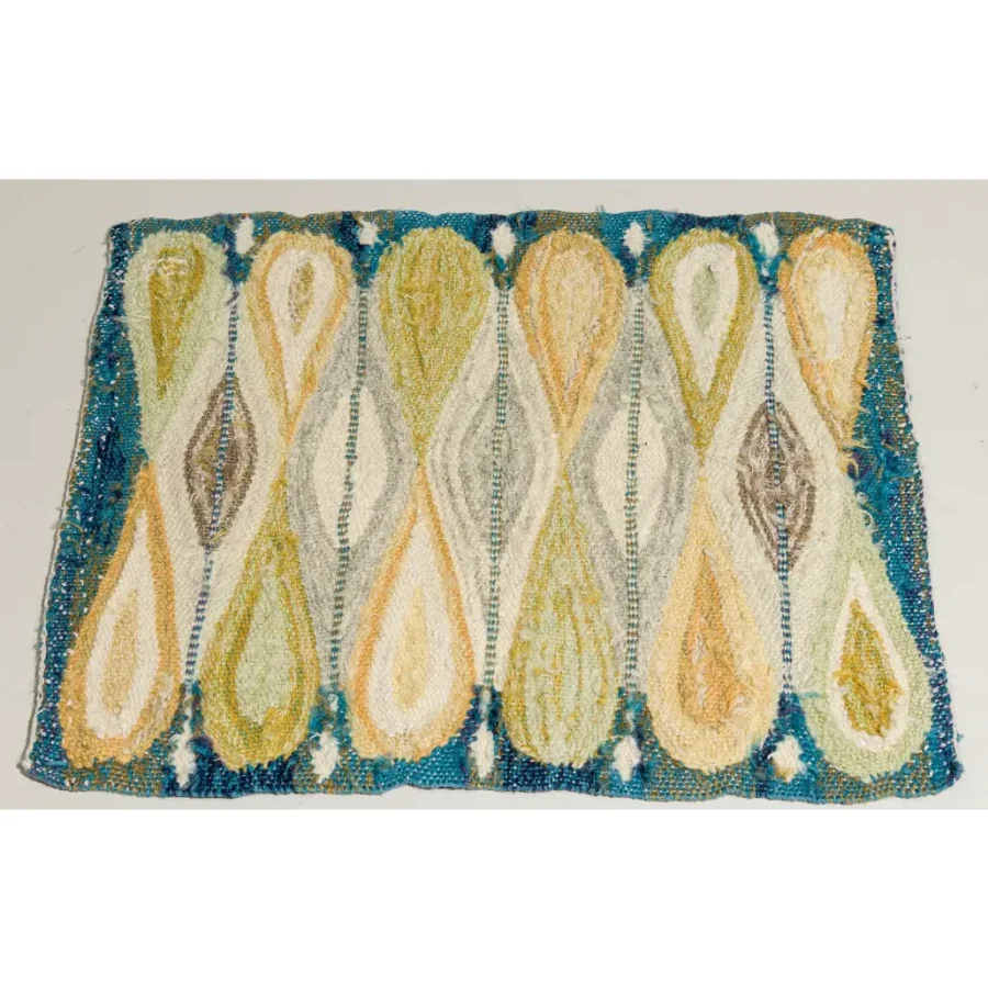 Hover image of Vintage Gift-Sized Swedish Square Rug with Beige Geometric Design - Rug & Kilim