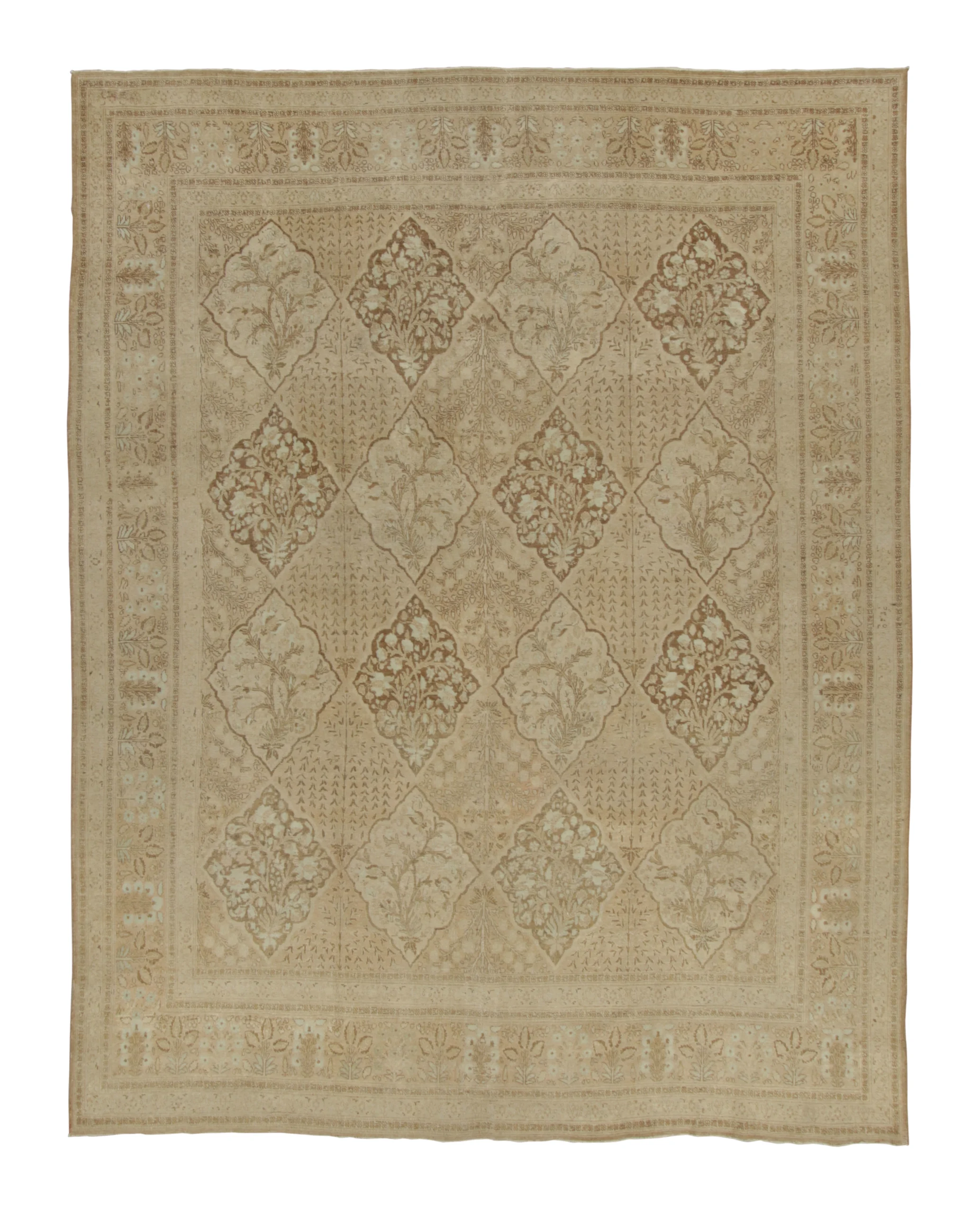 Antique Tabriz Floral Rug