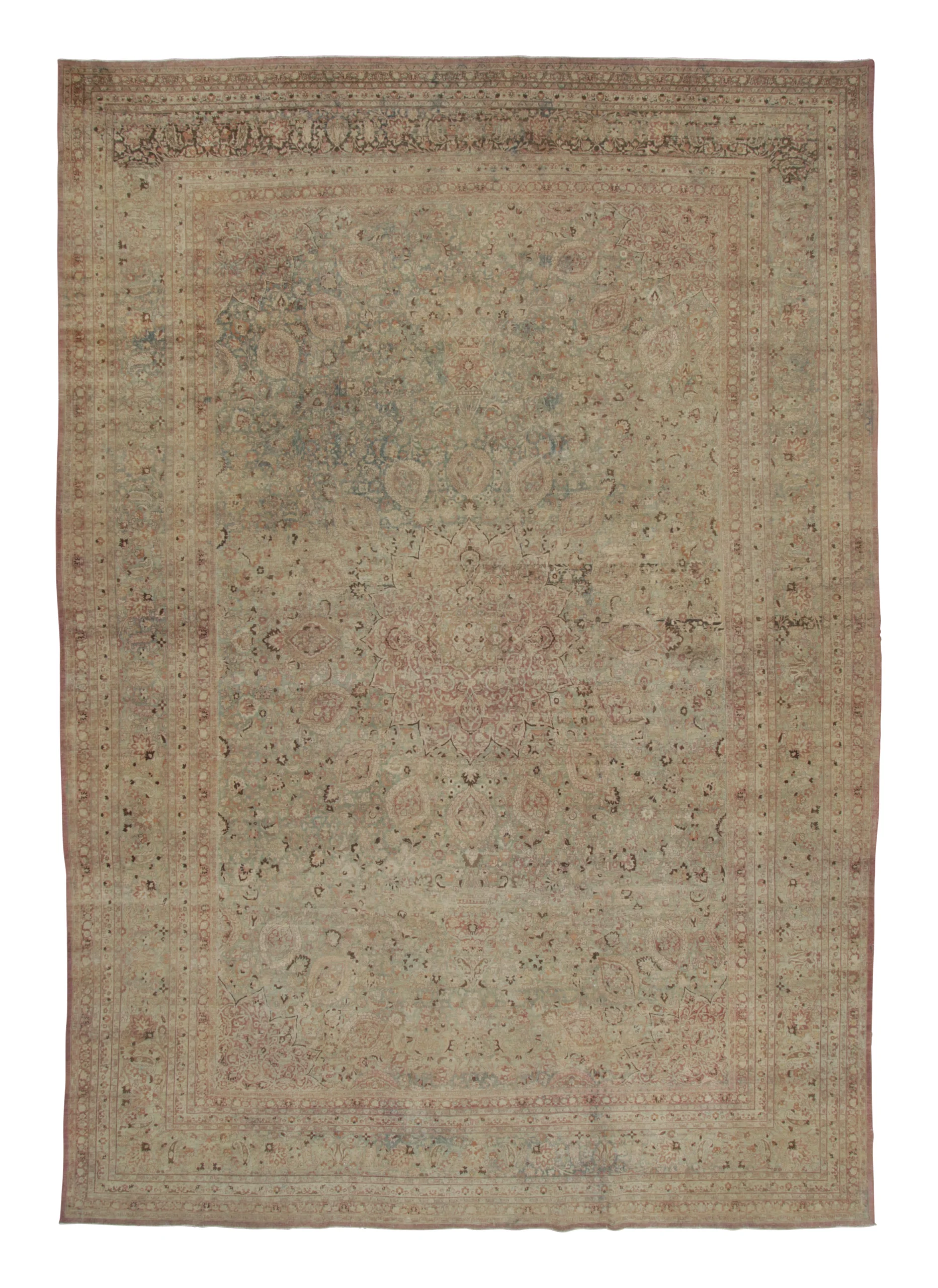 Oversized Antique Persian Mashad Rug